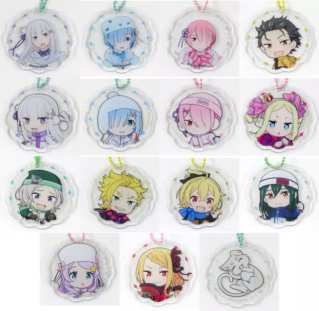 中古】キーホルダー 全15種セット 雪玉風ラメキーホルダー 「狭山