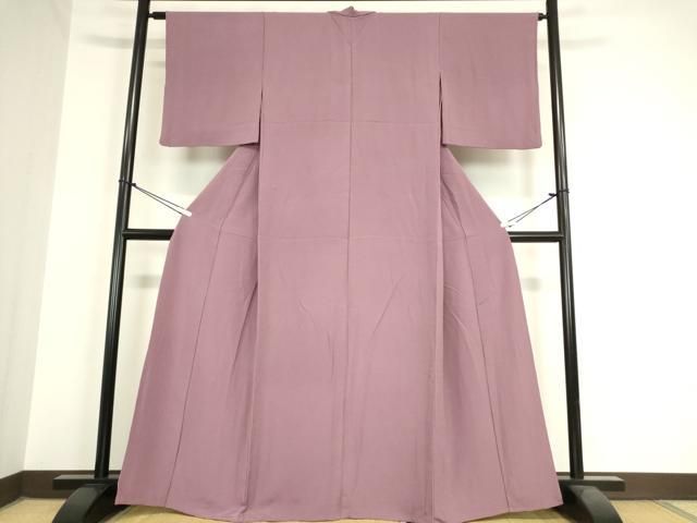 平和屋着物 上質な色無地 単衣 古代紫色 正絹 DAAX3119az