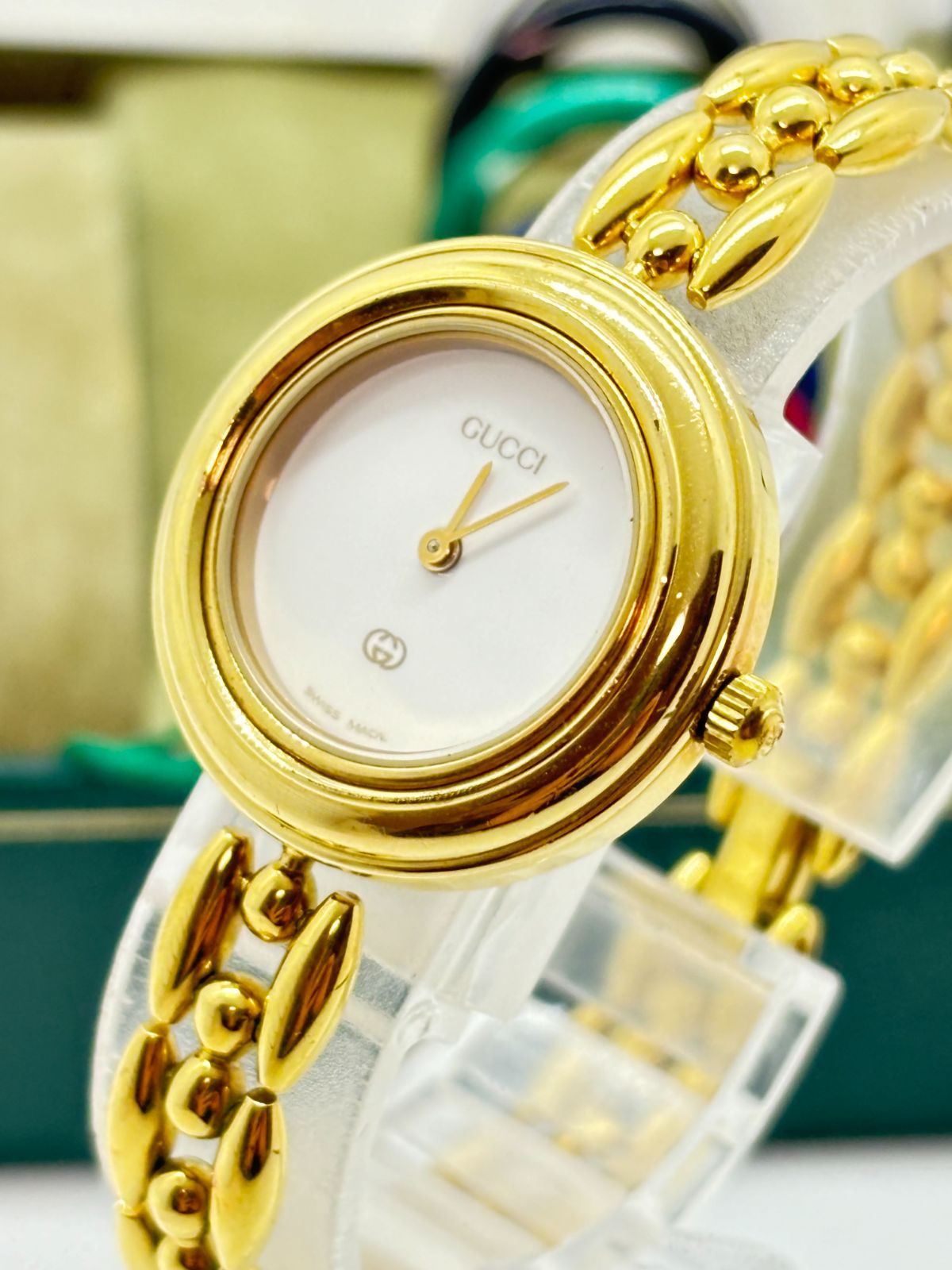 GUCCI チェンジベゼル 箱付き ゴールド ホワイト GUCCI チェンジベゼル 箱付き ゴールド ホワイト - メルカリ