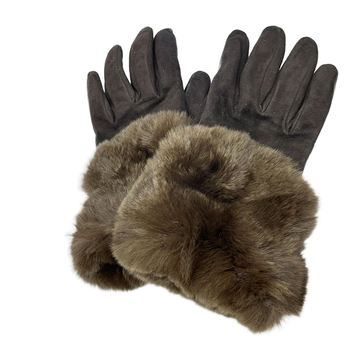 Gala Gloves ガラグローブ 手袋 レディース - ダークブラウン レザー ファー