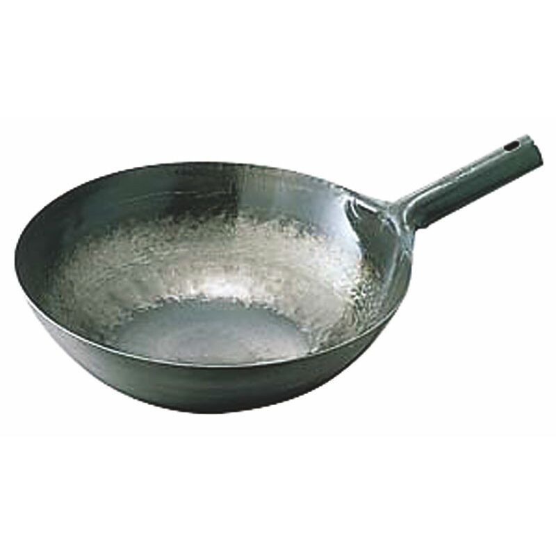 カンダ 鉄打出片手中華鍋 1.2mm 39cm （1点）