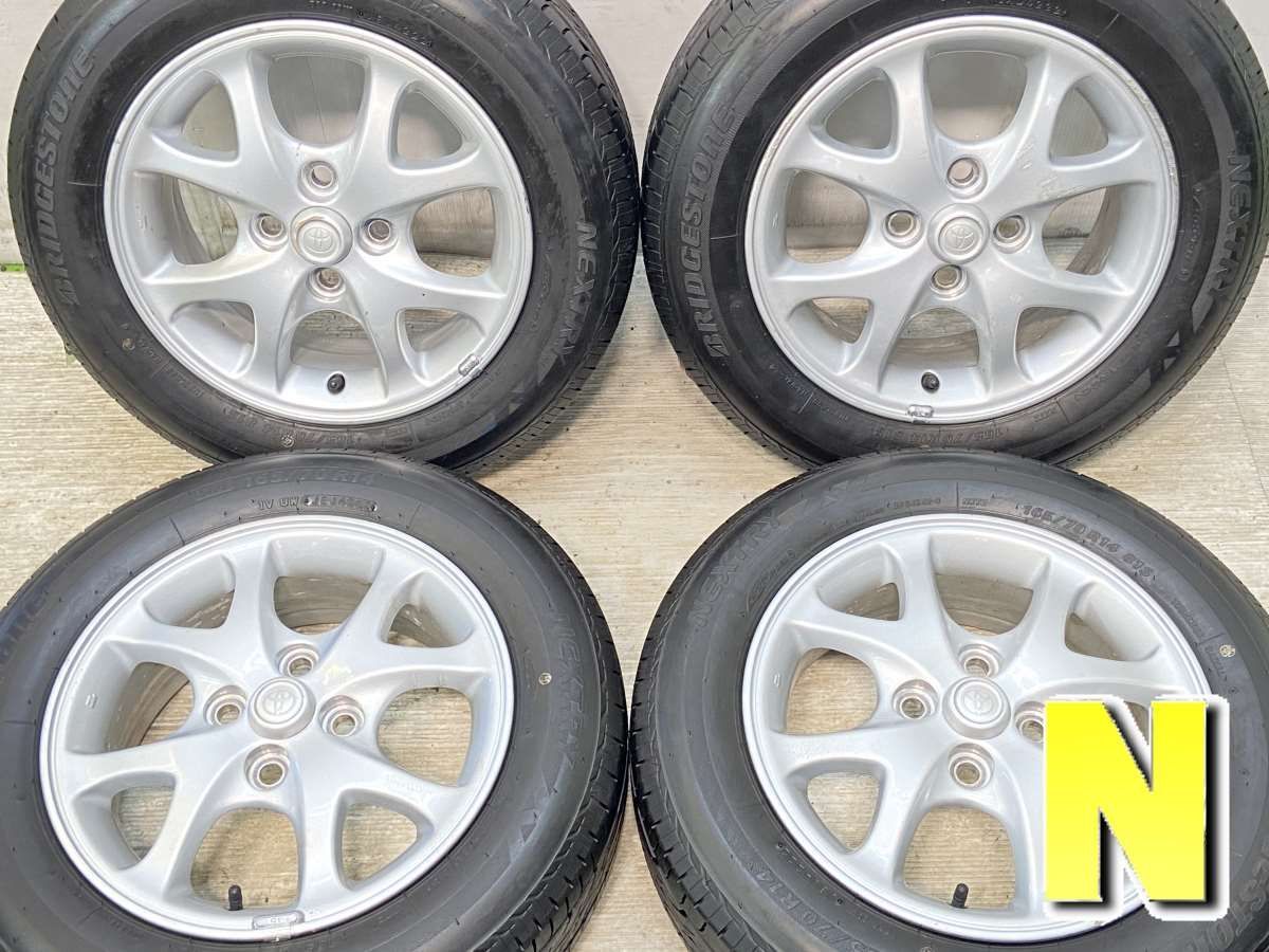 165/70R14  nブリヂストン ネクストリー nトヨタ純正  n14x5.5 45 100-4穴 n中古タイヤ サマータイヤ ホイールセット 4本セットn s14241012902