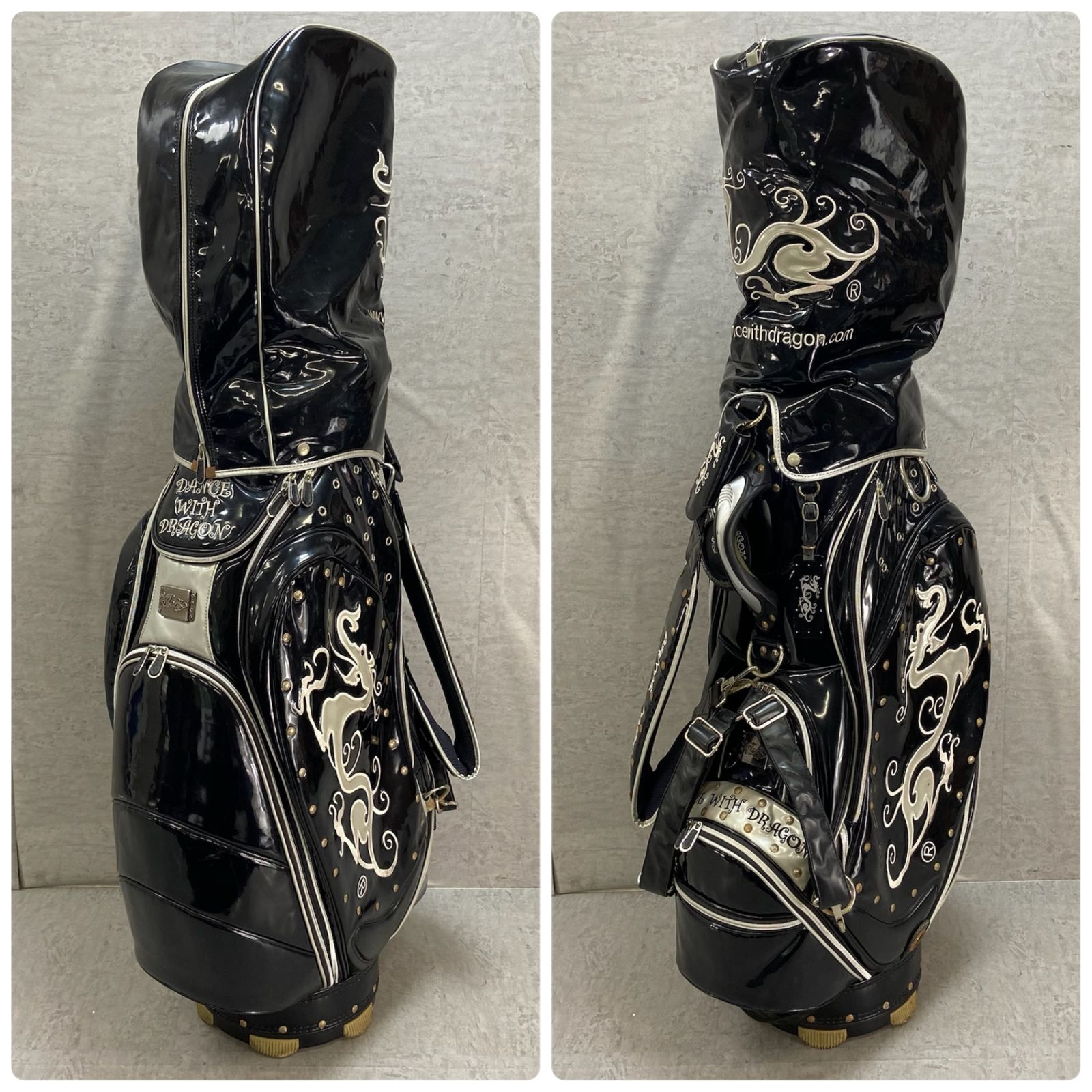ダンスウィズドラゴン ゴルフ用 キャディバッグ カート式 DANCE WITH DRAGON バック アイテム