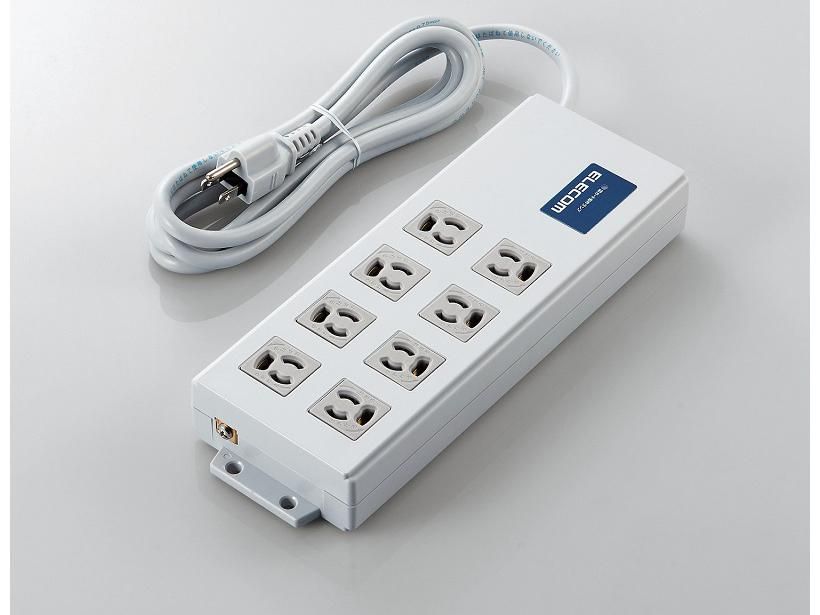 【新品・2営業日で発送】ELECOM エレコム 法人用タップ／ボックス型／3P8口／2m／雷ガード／ノイズフィルター／RoHS(T-H0520KFR)