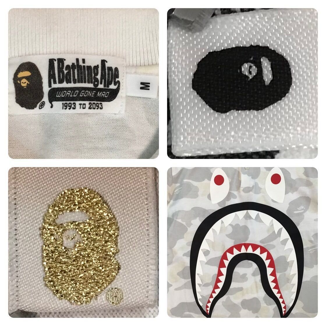 ☆蓄光☆ City camo シャーク ポロシャツ Mサイズ a bathing ape BAPE
