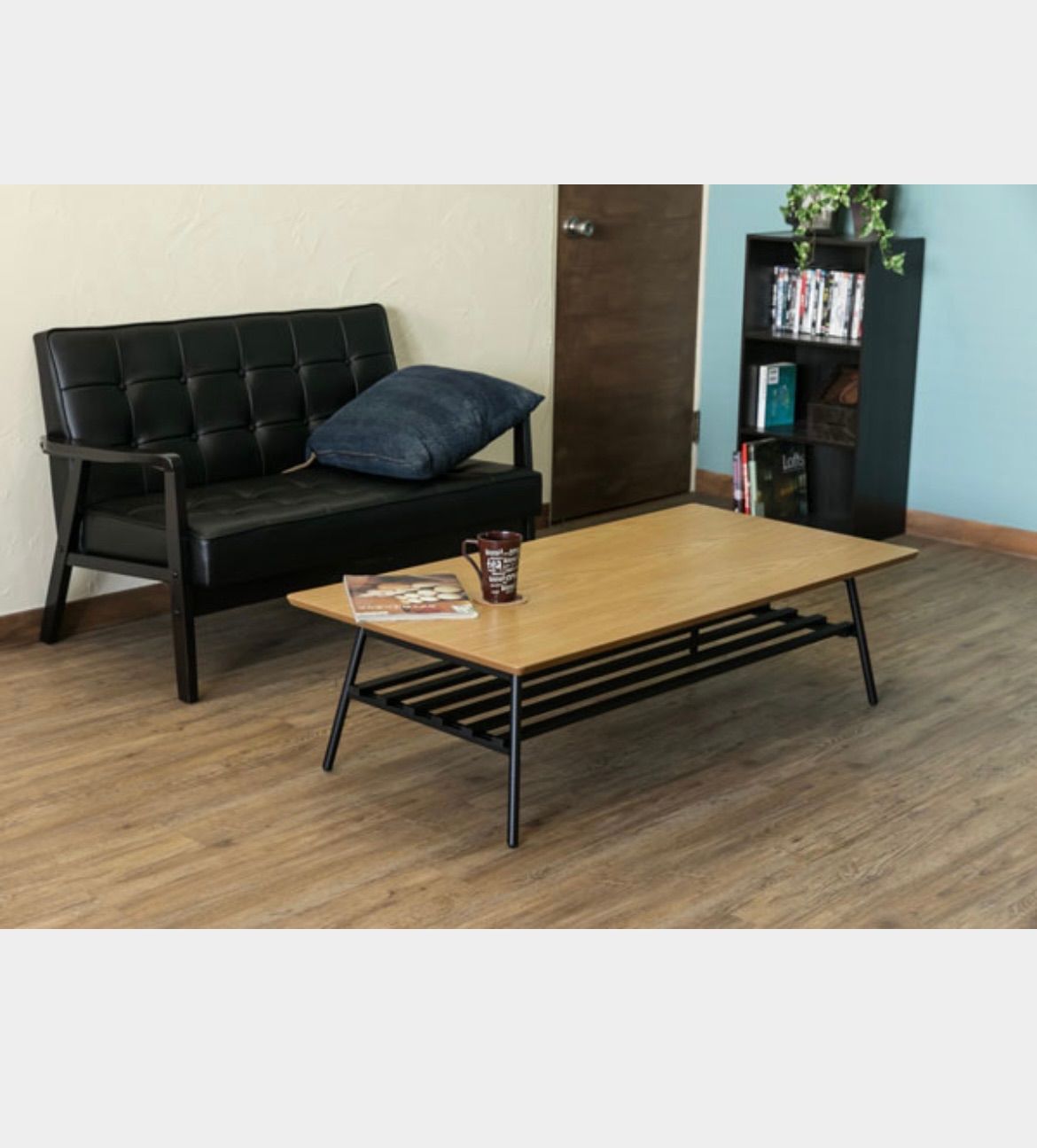 棚付き折れ脚テーブル Luster 120