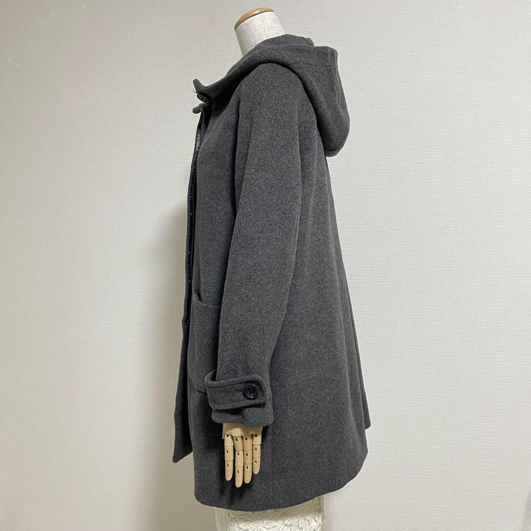 SLOBE IENA スローブイエナ ウール混 フード付きコート グレー 比翼