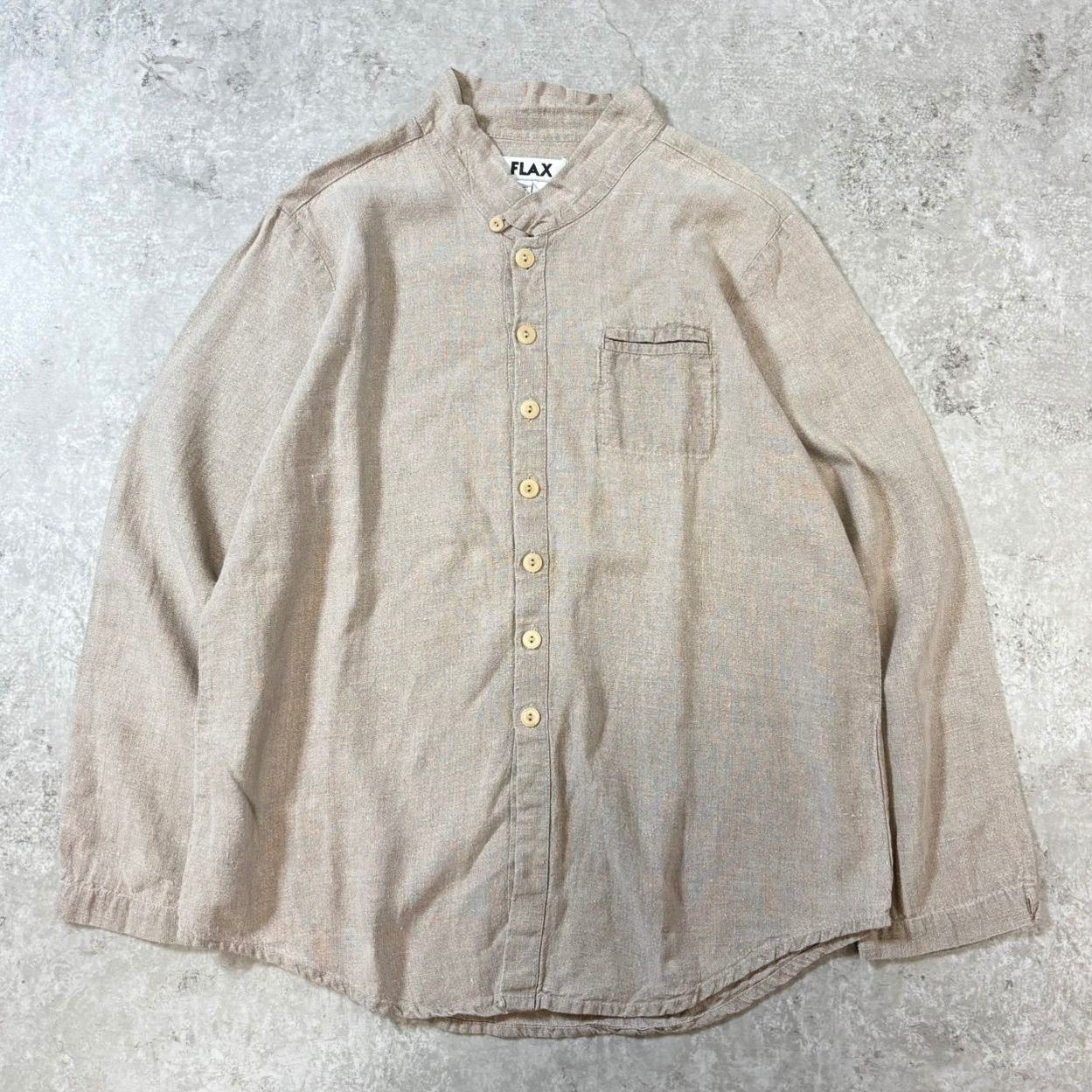 【美品】FLAX リネンシャツ　リトアニア製 FLAX