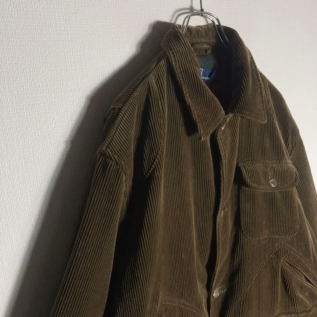 90s RALPH LAUREN カバーオール 太畝コーデュロイ 裏地チェック - メルカリ