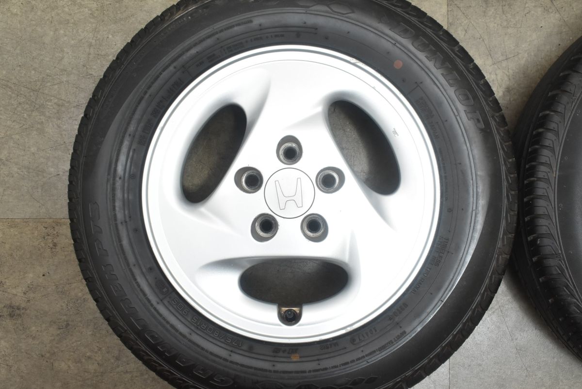 今季新作 バリ溝 ホンダ PA1 Z 純正 15in 5J 45 PCD114.3 ダンロップ グラントレック PT3 175 80R15 ノーマル戻し アルミホイール