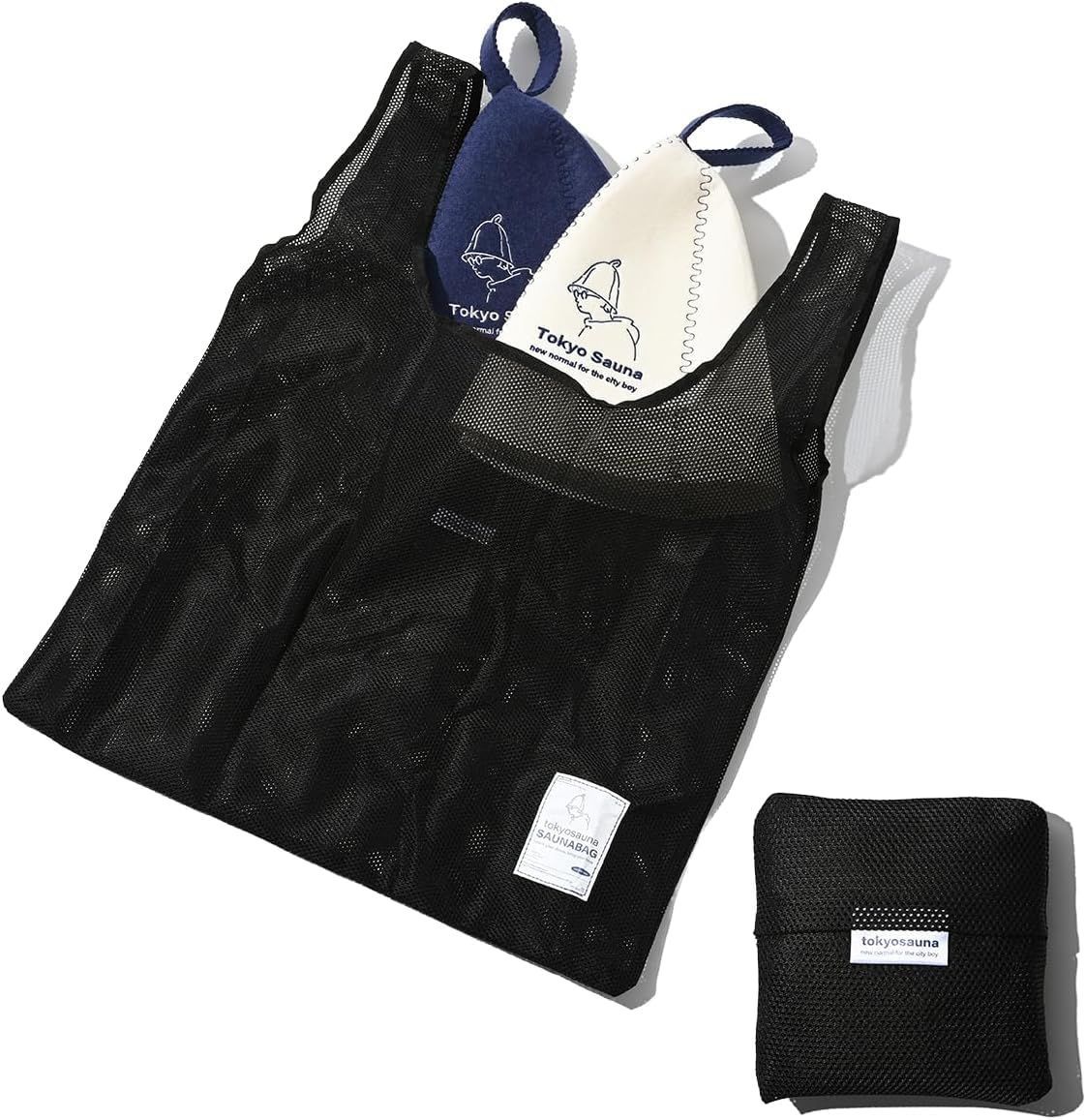 新品 tokyosauna メッシュバッグ サウナバッグ 温泉バッグ スパバッグ 銭湯 軽量 折りたたみ