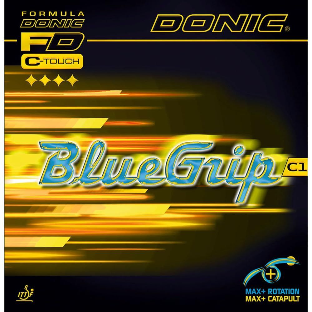 Color:ブラック_Size:MAX 卓球 ラバー DONIC (ドニック) ブルーグリップ C1 (黒， MAX)