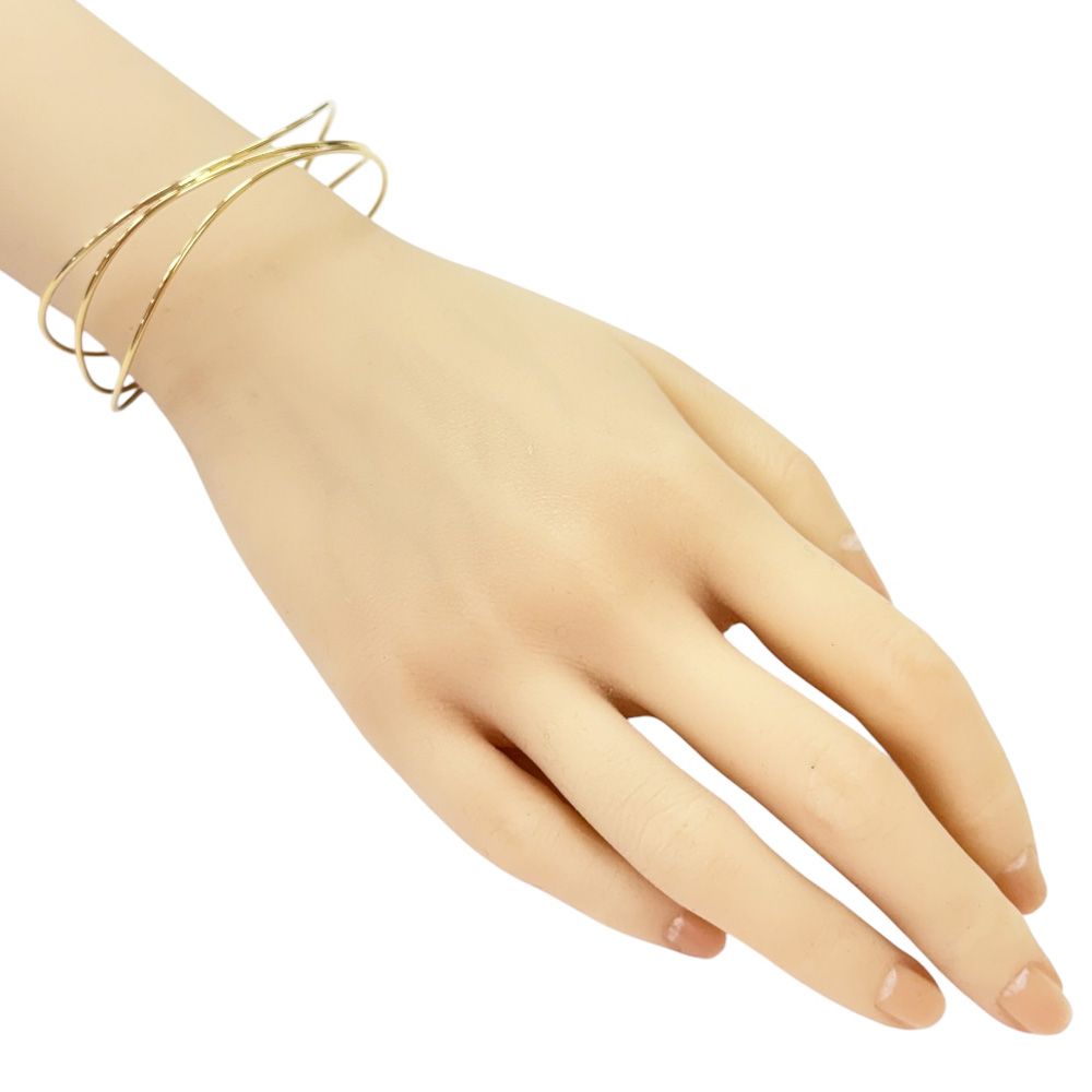 ティファニー エルサ ペレッティ ウェーブ 3ロウ バングル 18金 K18イエローゴールド レディース TIFFANY-Co. ティファニー