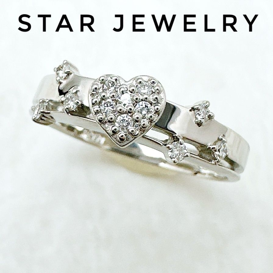 美品🌟Star jewelry ハート ダイヤモンド 0.11ct プラチナ