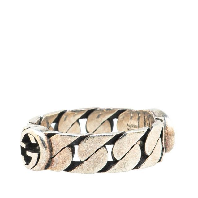 美品 GUCCI グッチ インターロッキング シルバー リング 指輪 14号 Brandol / GUCCI グッチ リング インターロッキング Gリング 14