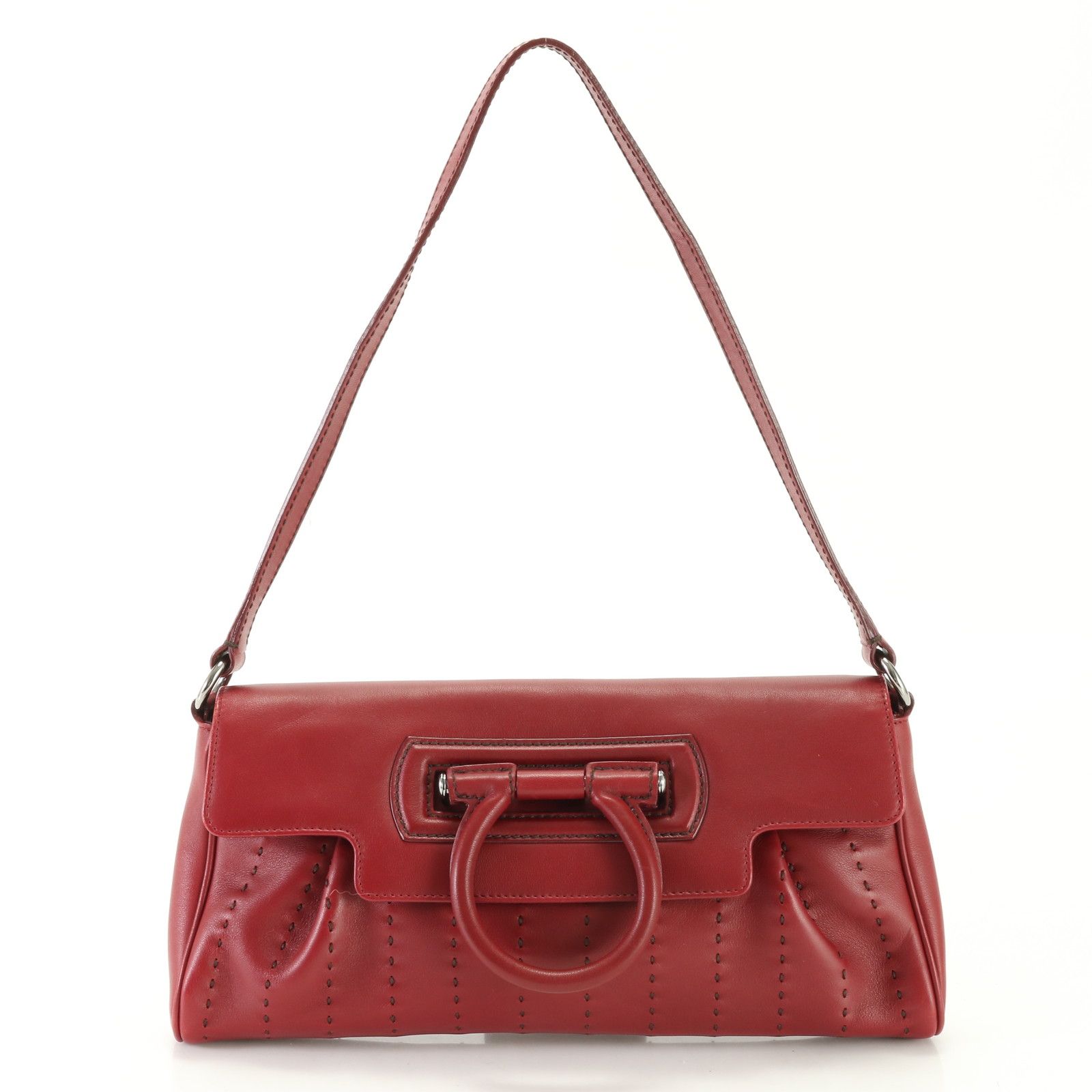 極美品 サルヴァトーレフェラガモ ガンチーニ レザー ショルダーバッグ  