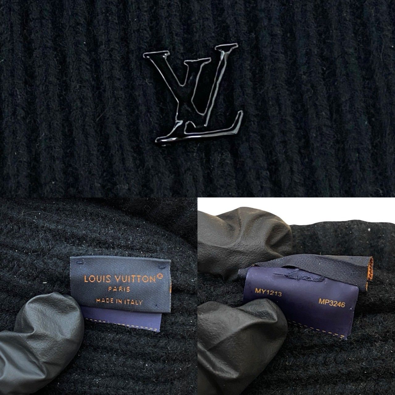 LOUIS VUITTON ブラック ニット帽 ギフトボックス付き M*店様 Louis Vuitton ブラックニット帽 - メルカリ