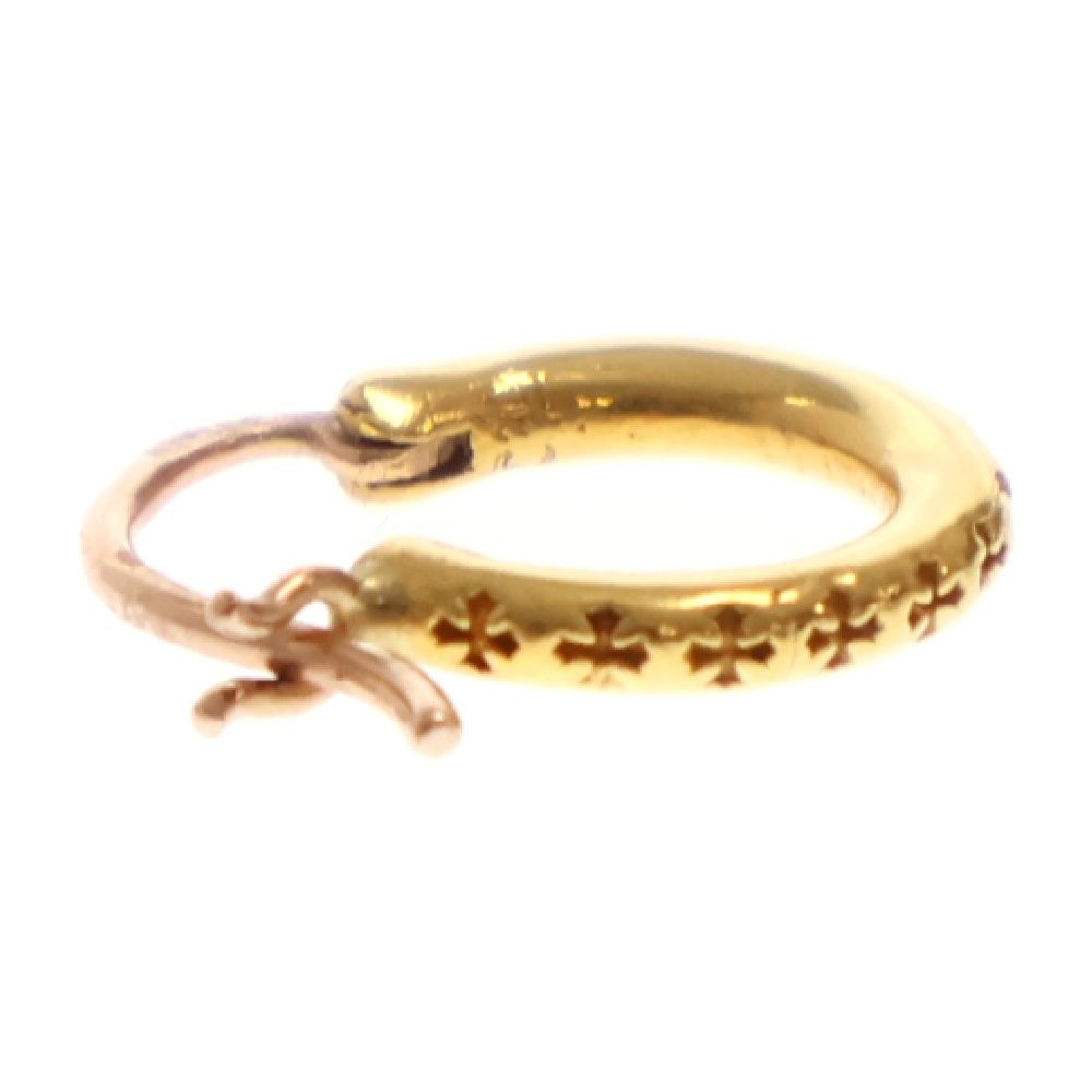 CHROME HEARTS (クロムハーツ) 22K HOOP TFL SML フープピアス ゴールド