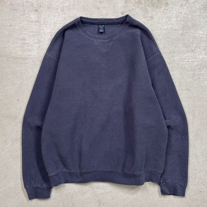 90年代 LANDS'END ランズエンド 鹿の子スウェットシャツ ブランクスウェット メンズL 
