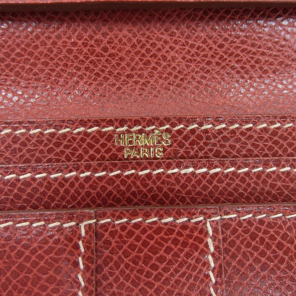 本物保証】 エルメス HERMES ベアン □E刻印 二つ折り長財布 