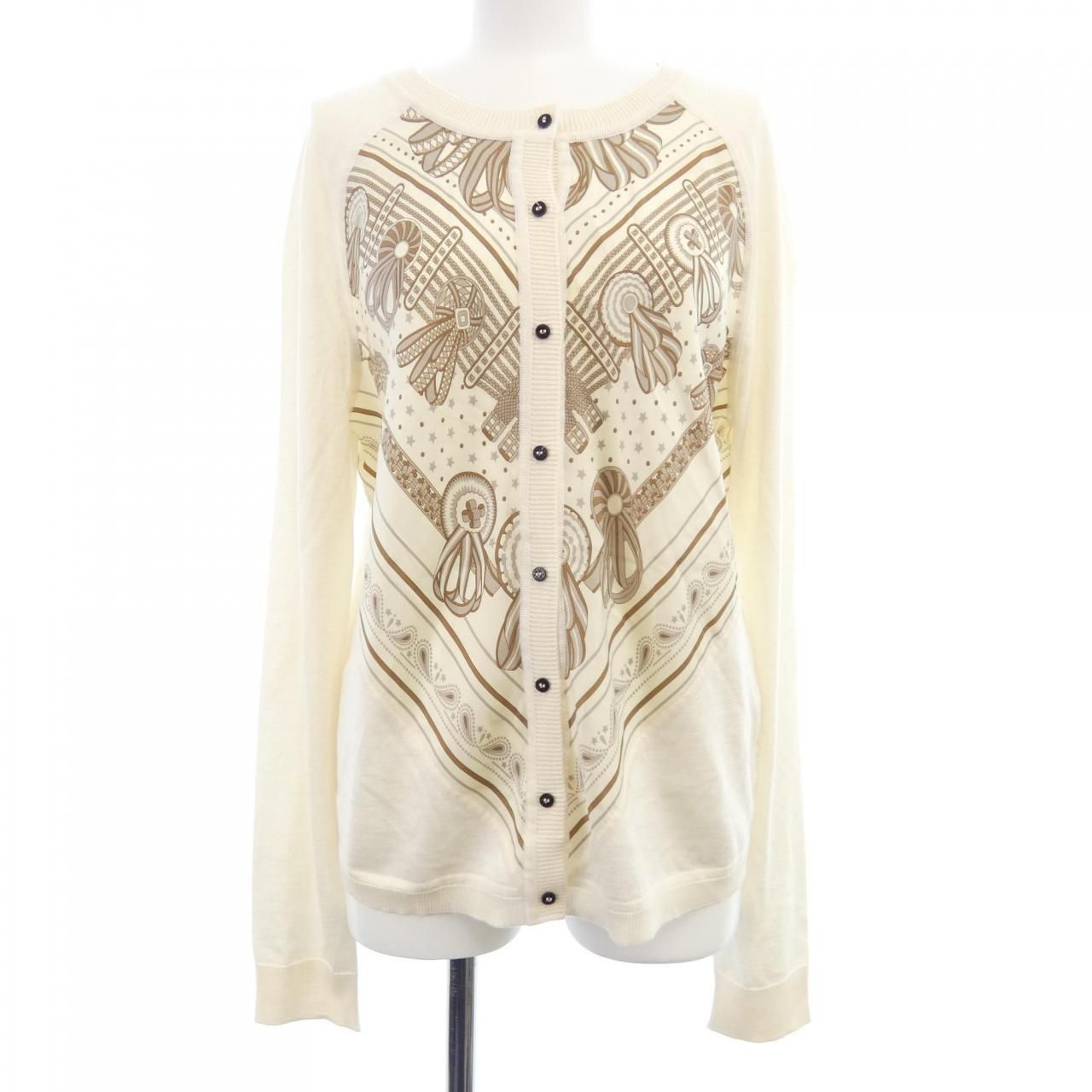 エルメス HERMES LES RUBANS DU CHEVAL *07-7751 ツイルレーヌ カーディガン