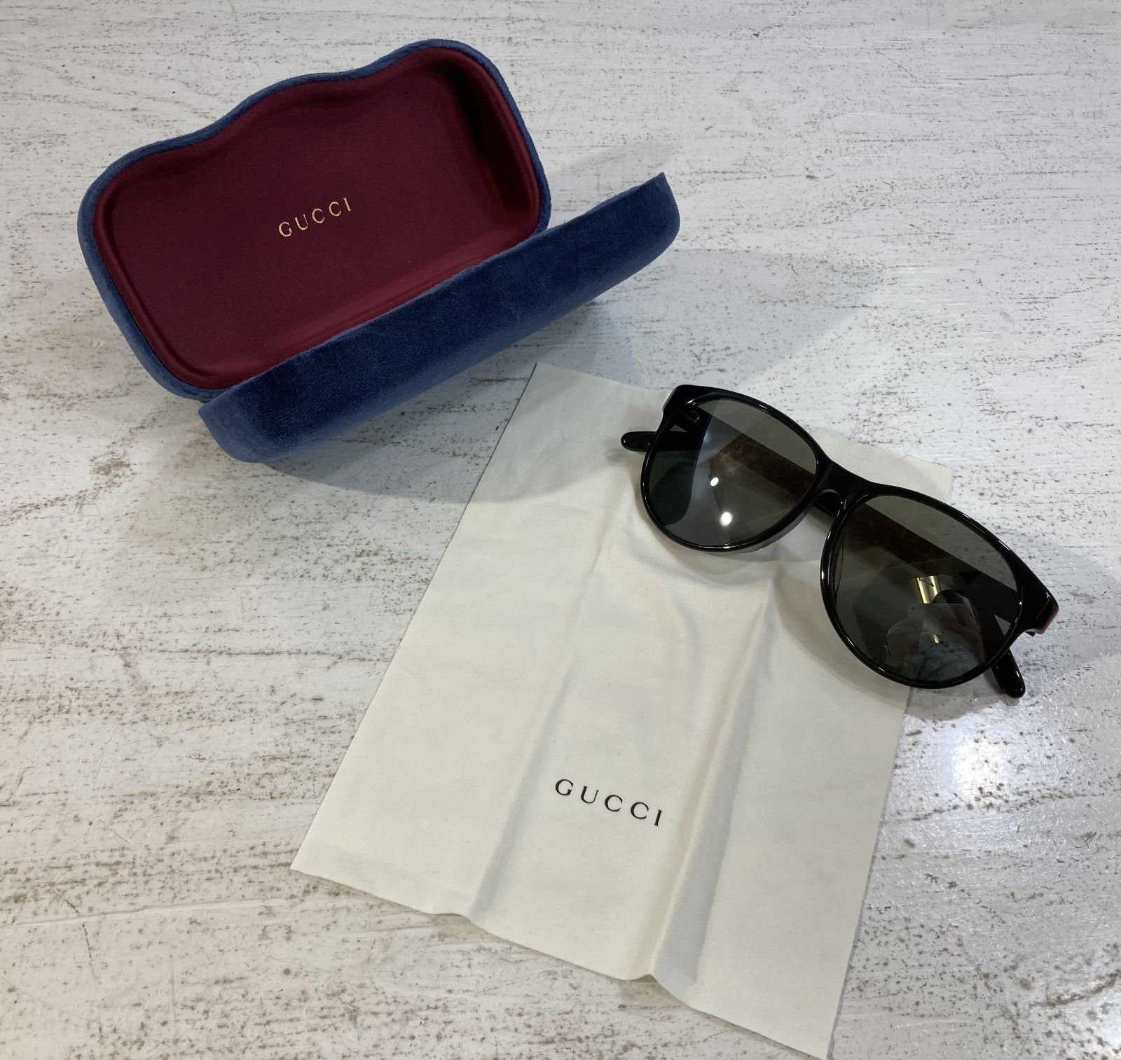 紫波85‐2‐0306】GUCCI グッチ ウェリントン サングラス レンズ グレー 