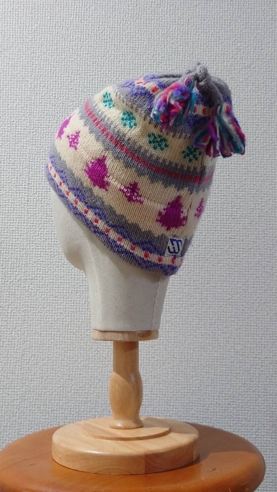 80-90&rsquo;s Murray Merkley カナダ製 ハンドメイド ダブルタッセル コットンニットキャップ