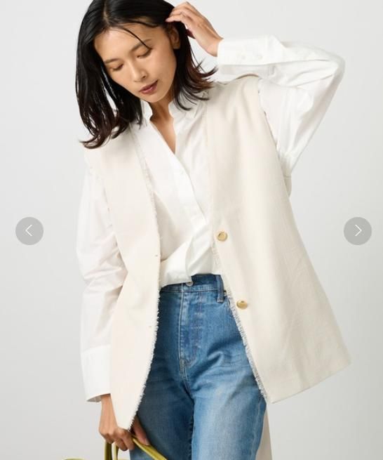 バンヤードストーム　ツイードベスト　ジレ 454y*美品 バンヤードストーム ツイード ベルト付き ジレ ベスト