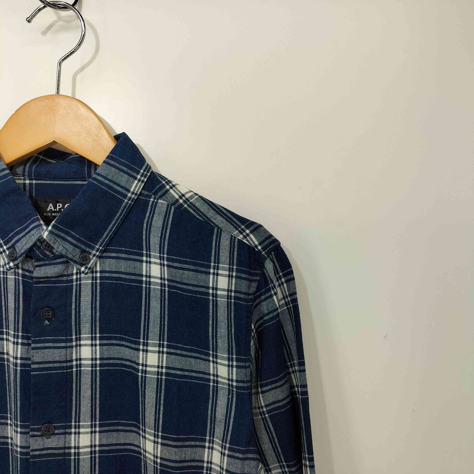 アーペーセー A.P.C. チェック柄 ボタンダウン ロングスリーブ