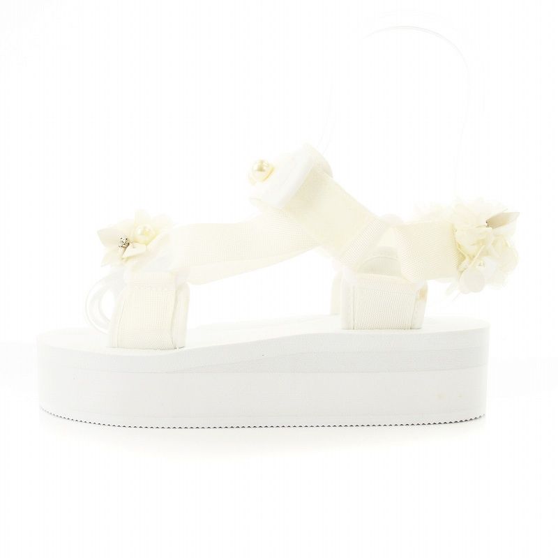 チェスティ Chesty パールフラワースポーツサンダル S 白 21F004 /MM  