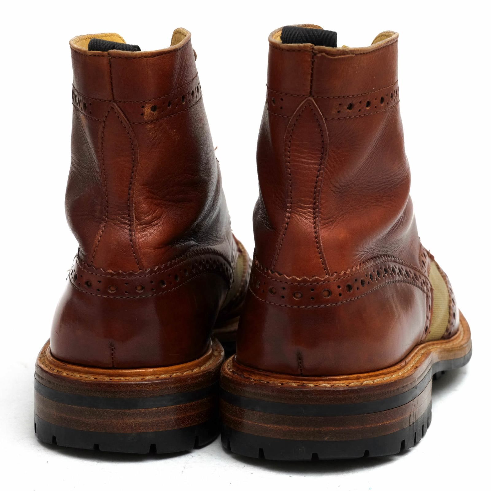 トリッカーズ／Tricker's レースアップブーツ シューズ 靴 コットン 綿 キャンバス レザー 革 M2508 MALTON モールトン  Brogue Boots ダブルソール ウイングチップ 定番 カントリーブーツ ウイングチップ - メルカリ