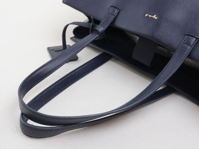agnes b. ナイロン レザー トートバッグ ネイビー アニエスべー A4 アニエスベー トートバッグ ナイロン ネイビー マザーズバッグ