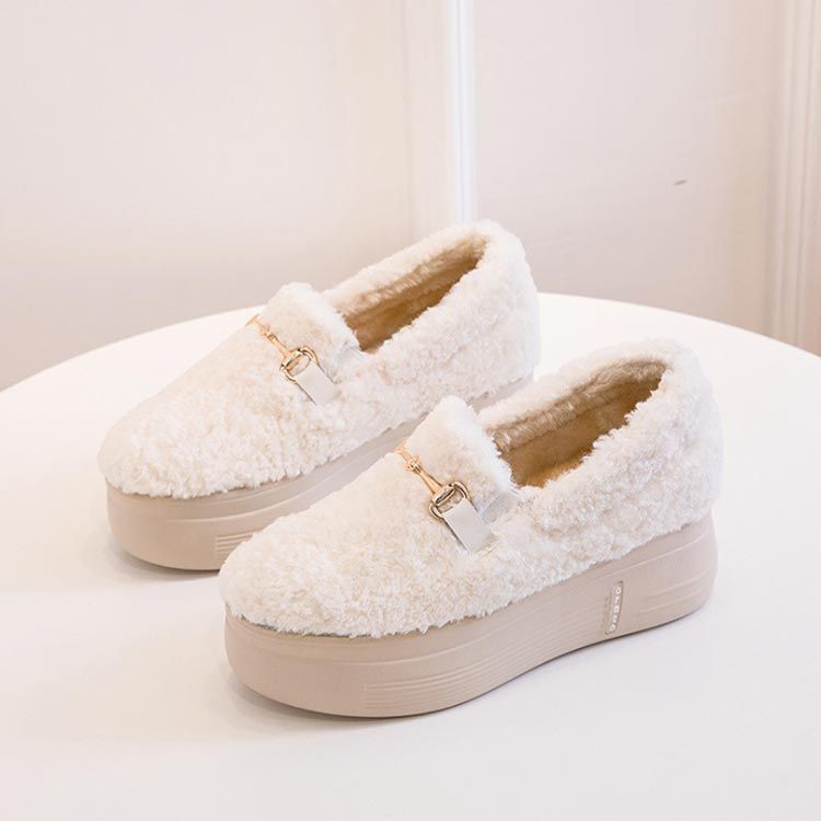 【美品】ELENA 厚底　モカシン　ローファー　ファー　秋冬 enchanted ローファー 「ELENAS」晴雨兼用軽量ビットモカシン
