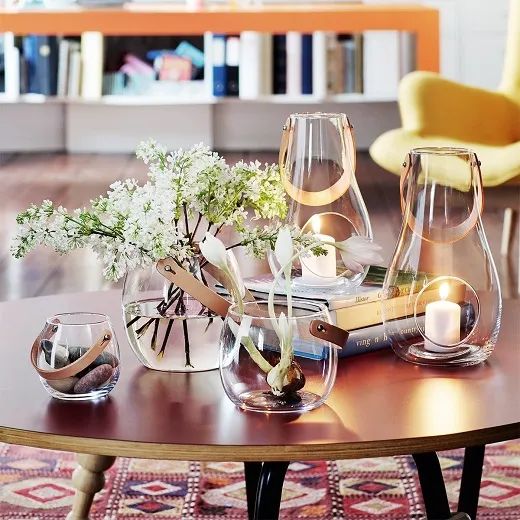 HOLMEGAARD(ホルムガード)】ガラスポット(10cm) レザーハンドル付き