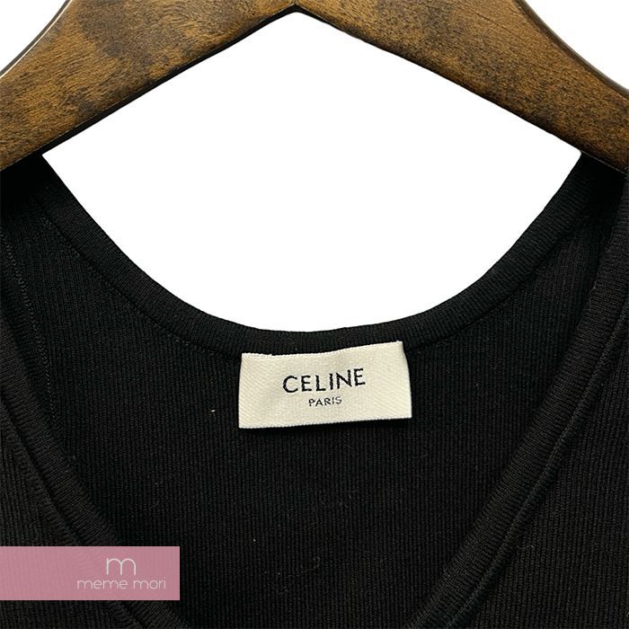 CELINE 2022SS Sports Bra In Athletic Knit 2A68L372N セリーヌ アスレチックニットスポーツブラ  タンクトップ コットンニット ロゴ ブラック サイズS - メルカリ