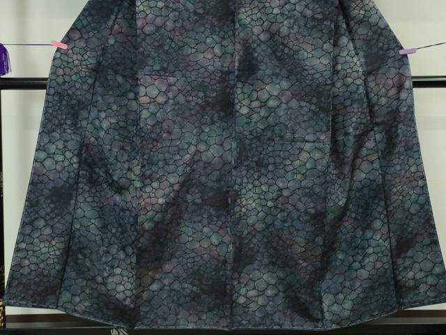 平和屋本店□極上 結城紬 織こもん 石畳 証紙・証明書付き 逸品 未使用