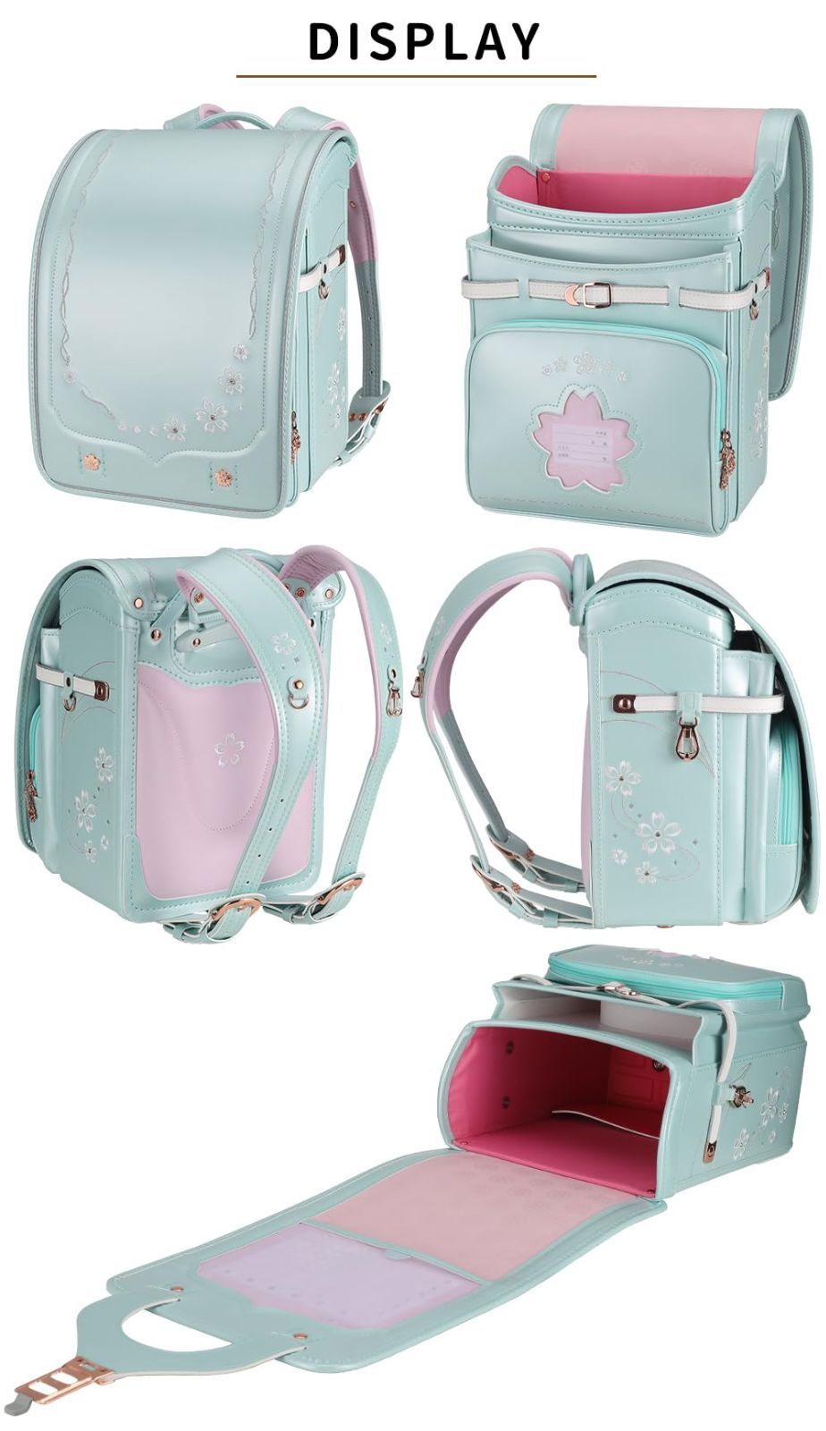  バオバブの願い 桜 ランドセル 女の子 ワンタッチロック 軽量 豪華 刺 A 4フラットファイル対応 japanese schoolbag エレガント Bab-sakura New若緑 その他 バッグ