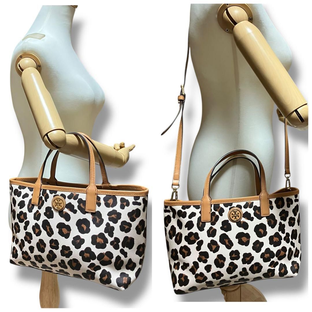 ほぼ未使用 TORY BURCH ロビンソン ハンドバッグ 2way レオパード ほぼ未使用 TORY BURCH ロビンソン ハンドバッグ 2way