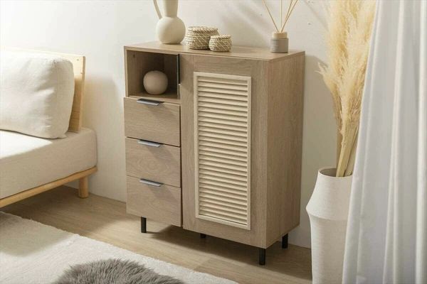 低価格！ 送料無料 幅70cm 北欧風 キャビネット リビング 収納 棚 ラック チェスト ナチュラル シンプル おしゃれ