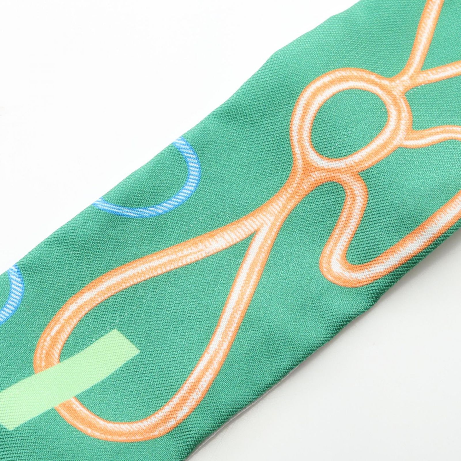 エルメス HERMES スカーフ ツイリー DO RE BOUCLES グリーン