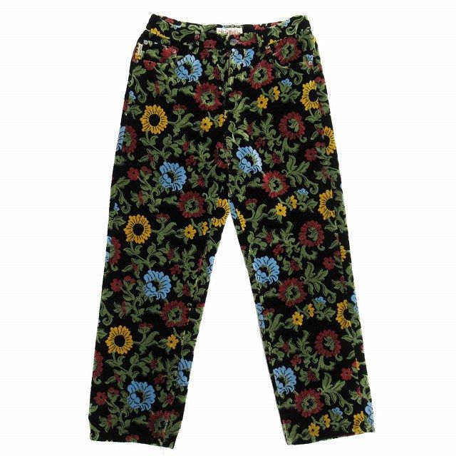 美品 21aw ステューシー STUSSY BIG OL JEAN FLORAL JACQUARD VELOUR 