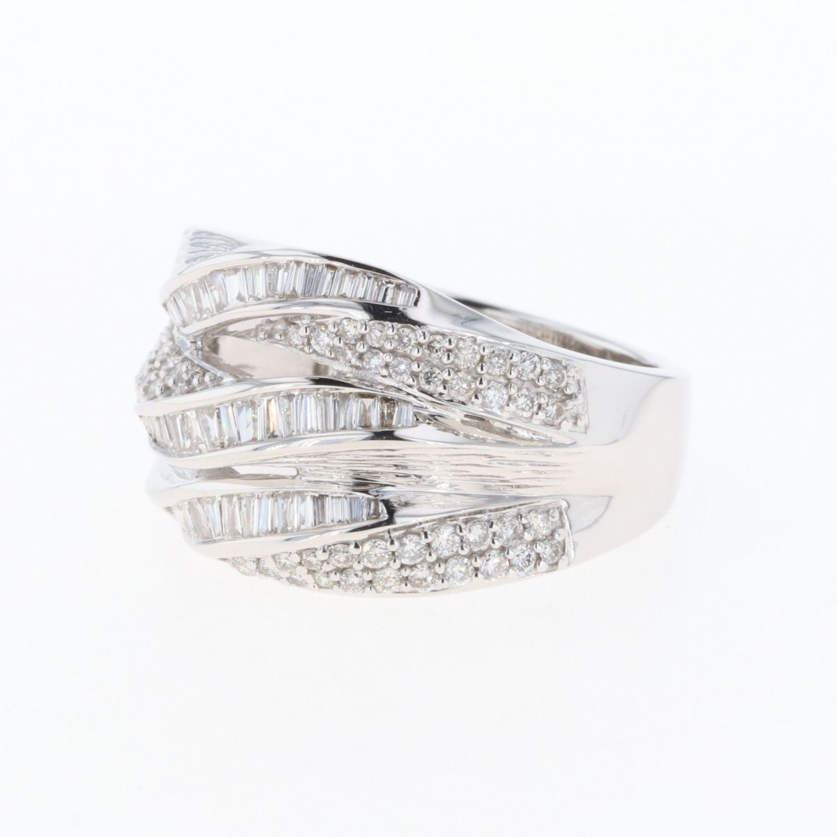 メレダイヤ デザインリング K18 ホワイトゴールド 指輪 リング 18号 WG ダイヤモンド メンズ 【中古】 メルカリShops