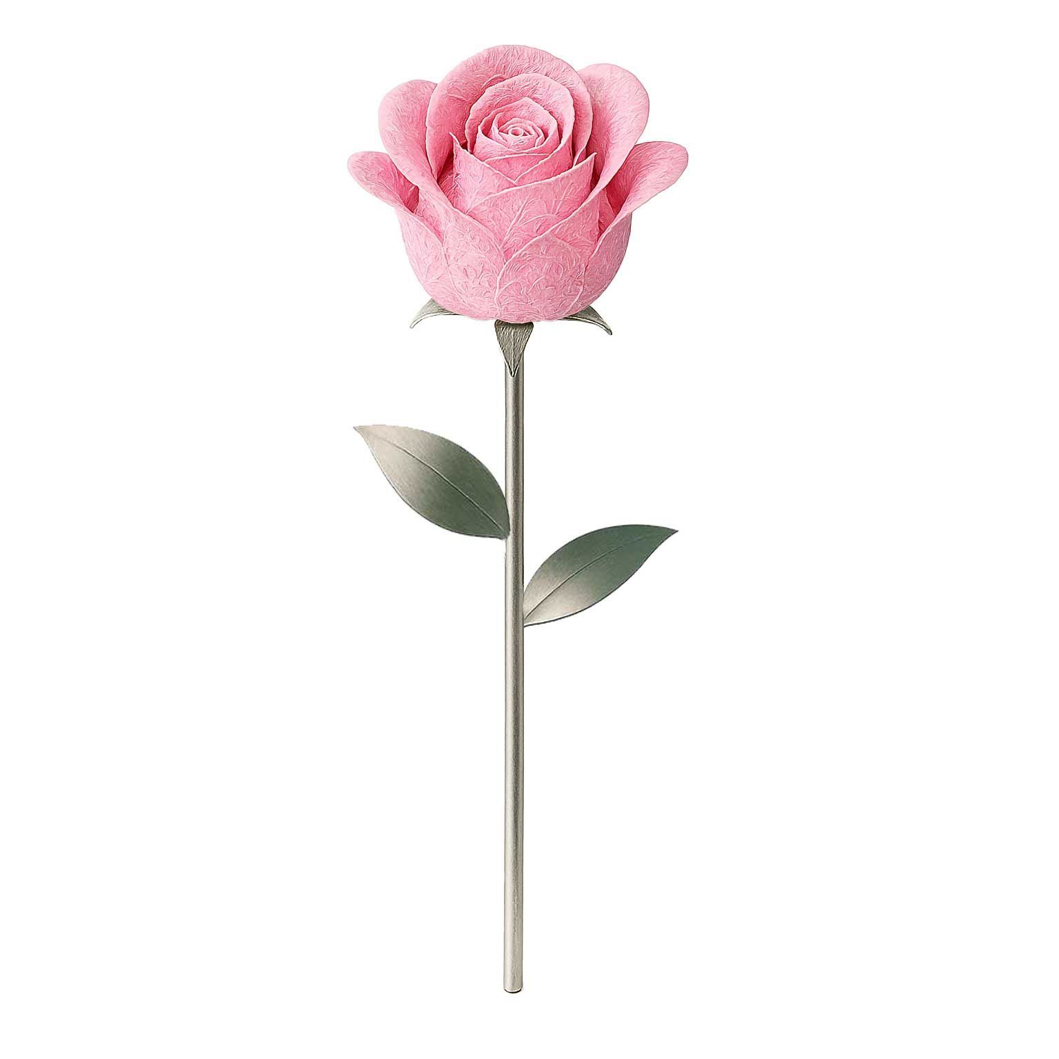 ステンレス製バラ　ピンク色×レース柄　1輪 ステンレス製バラ ピンク×レース柄 1輪 バラ「ピンクレース」