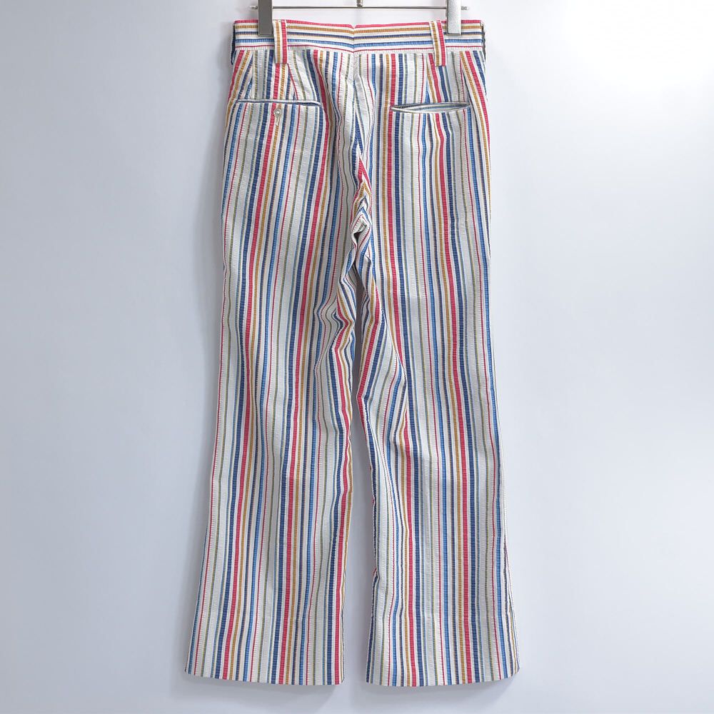 70s Vintage マルチストライプ シアサッカー スラックス TALON