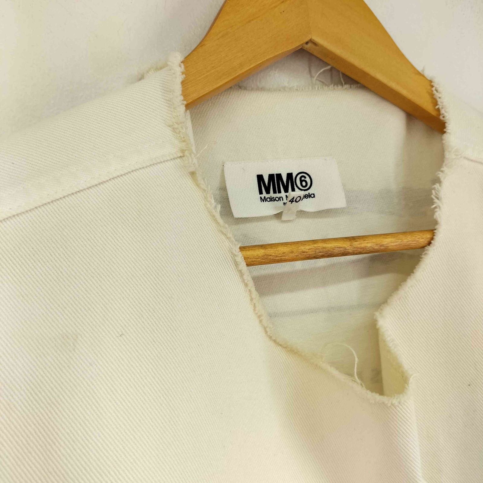 エムエムシックス メゾンマルジェラ MM6 Maison Margiela 17SS ARCHIVE オーバーサイズカットオフロゴTシャツ レディース  40