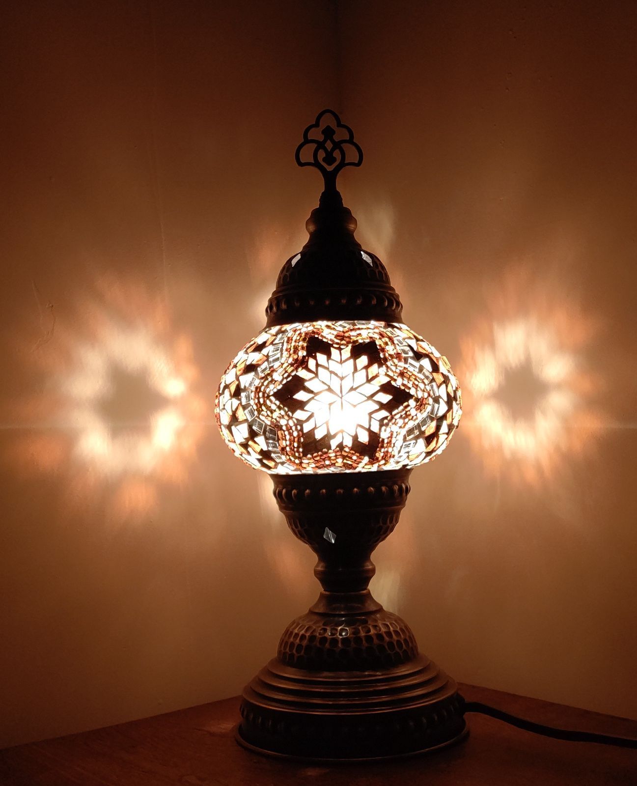＊NEW＊トルコ製ハンドメイド モザイクランプ（ブラウン） NEW＊トルコ製ハンドメイド モザイクランプ（ブラウン）