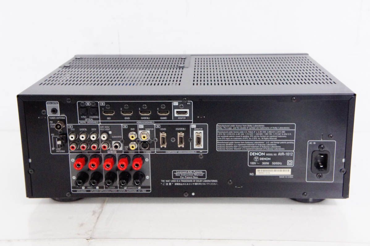 中古 Denonデノン 5.1ch AVサラウンドレシーバー AVR-1612 3D対応