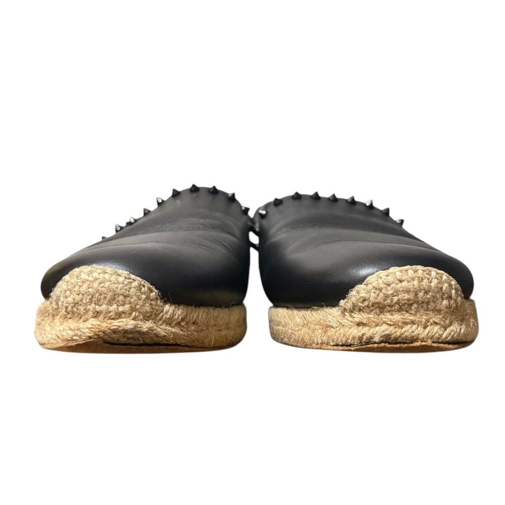 Christian Louboutin クリスチャンルブタン スタッズ エスパドリーユ スリッポン スニーカー 26 cm相当 ブラック メンズ 古着