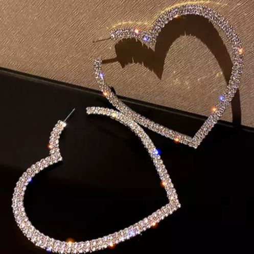 2色♡ ハート型フープピアス フープピアス デカピアス 派手