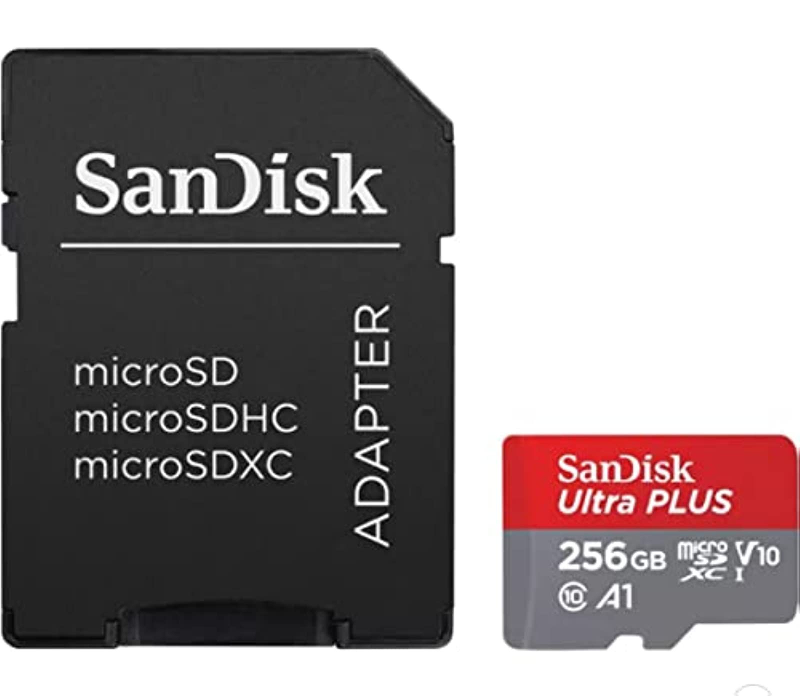 Sandisk Ultra Plus 256GB MicroSDXC UHS-I Card with Adapter 130MB/s Class 10 XC1 V10 
